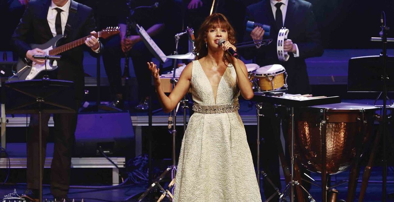 A singer performing on stage
